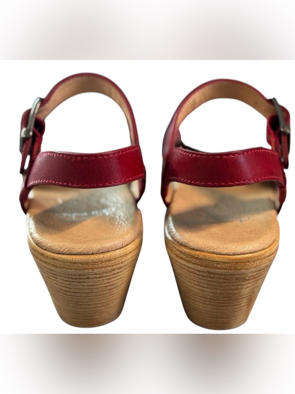 Dansko Red Leather Mary Jane Slingback Clogs with Scalloped Cutouts💕 - Picture 5 of 16